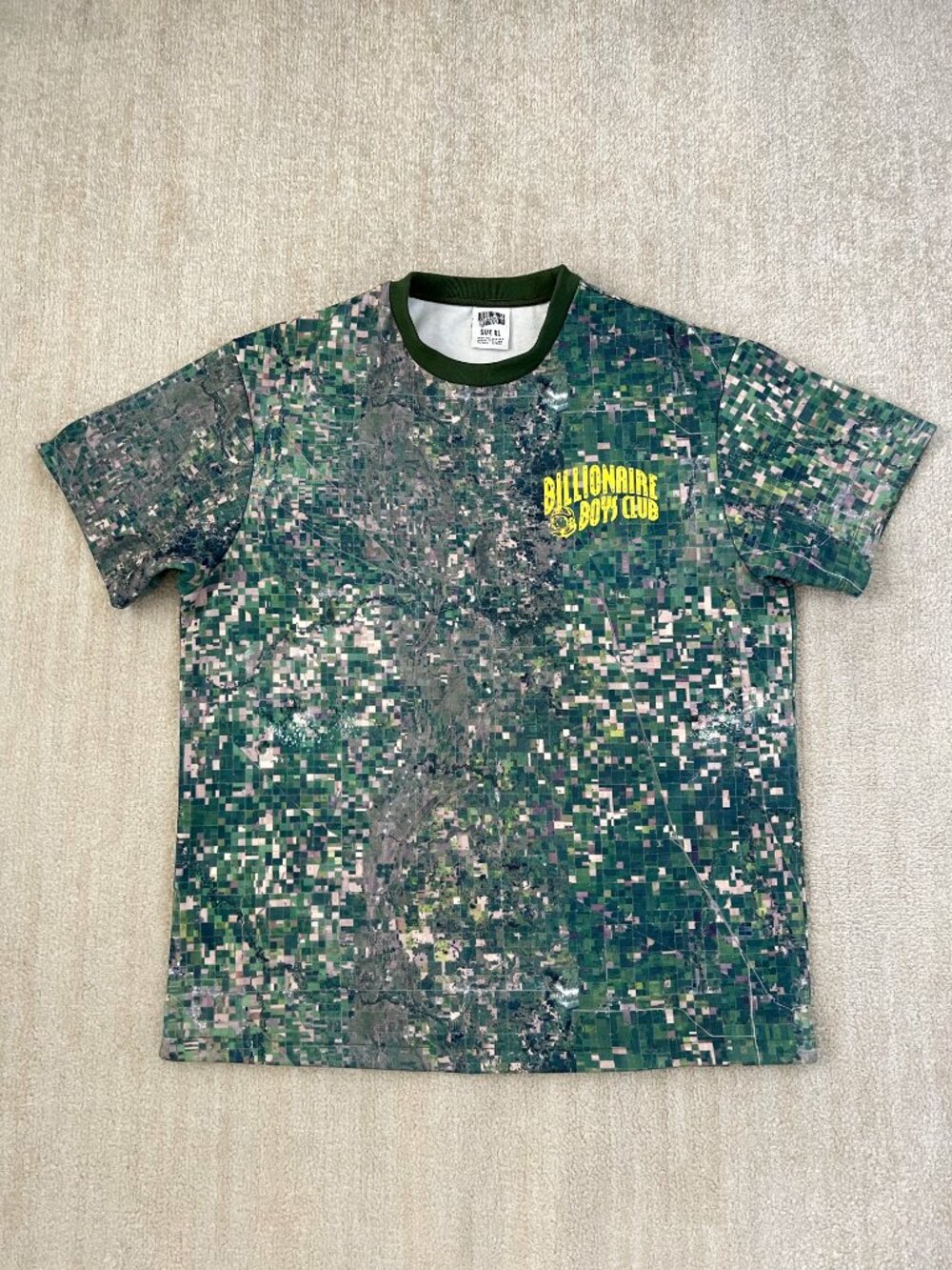 Billionaire Boys Club Digi Camo Map Arch Logo Graphic Fleece T-Shirt Green XL